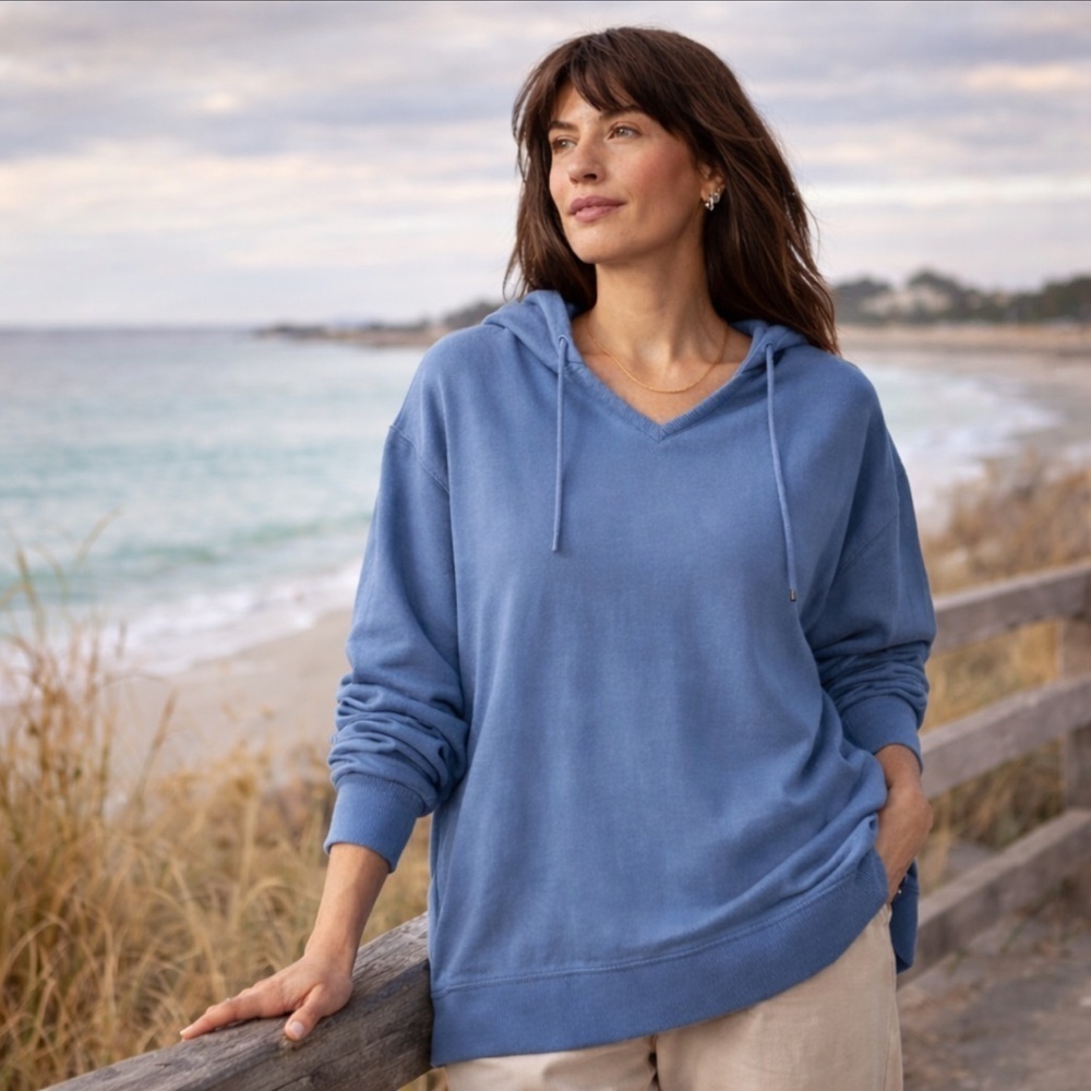 Athleta Sundown Alliance Hoodie Sweatshirt in Cottage Blue Oversized Size XS
